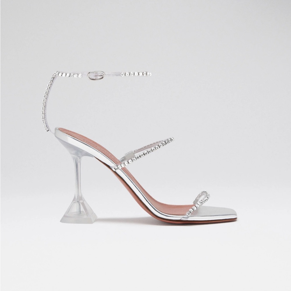 Amina Muaddi GILDA GLASS SANDAL - Picture 3 of 11